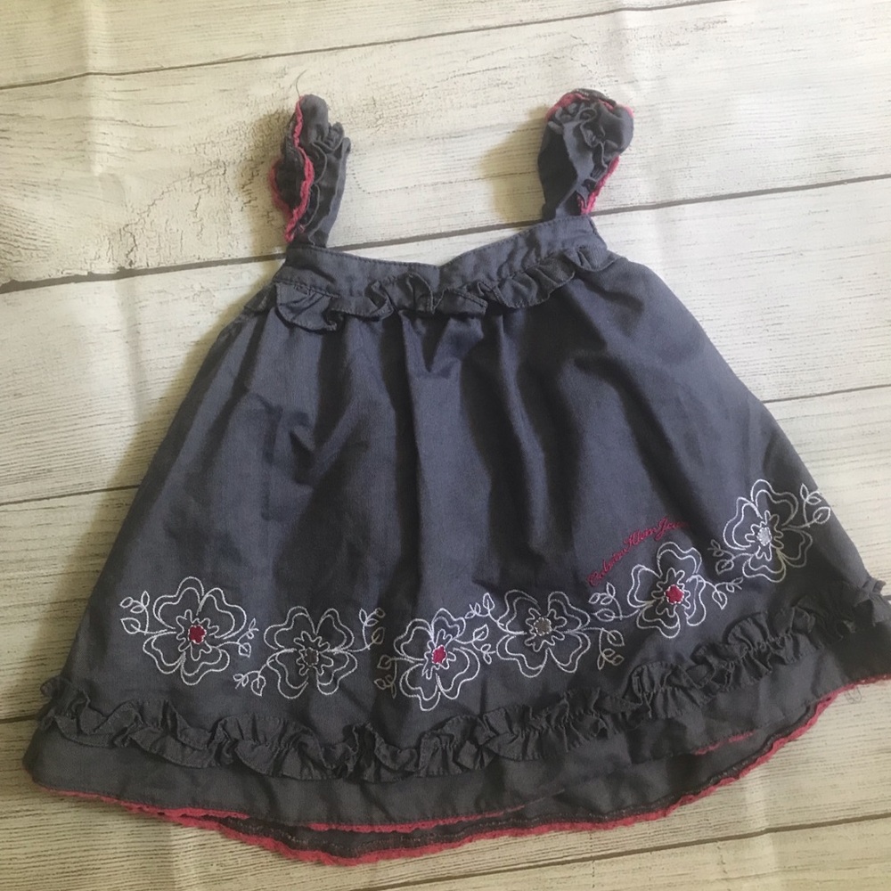 Calvin Klein Toddler blue Jean and pink detailed tank top